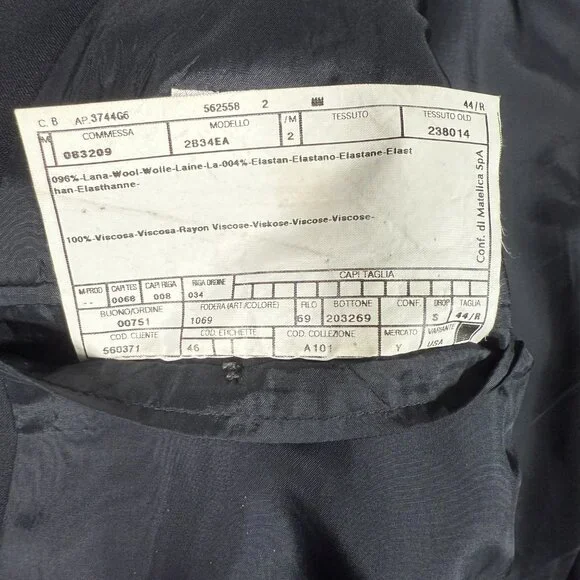 Armani Collezioni Blazer Men Size 44R Black 3-Button Jacket Neiman Marcus Italy